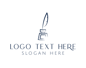 Feather - Feather Ink Quill Pen logo design