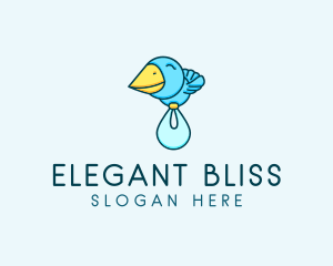 Nursery School - Baby Delivery Bird logo design