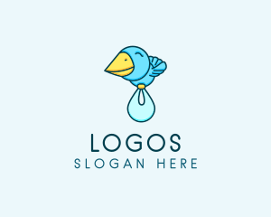 Wild - Baby Delivery Bird logo design