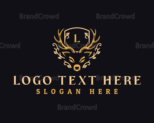 Elegant Deer Antler Logo