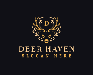 Elegant Deer Antler logo design