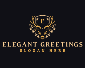 Elegant Deer Antler logo design