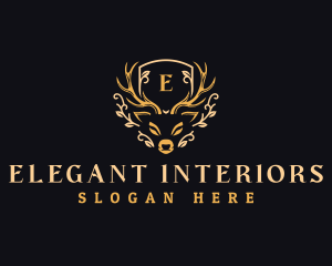 Elegant Deer Antler logo design