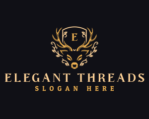 Elegant Deer Antler logo design