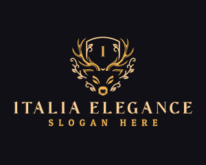 Elegant Deer Antler logo design