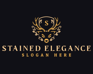 Elegant Deer Antler logo design