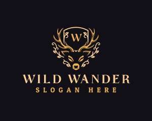 Elegant Deer Antler logo design