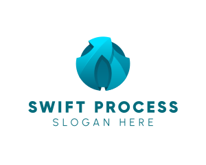 Processing - 3d Sphere Arrow logo design