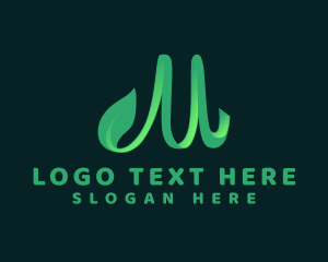 Green - Natural Vine Letter M logo design