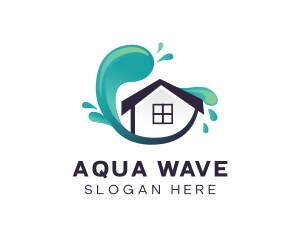 Wave Modern House logo design