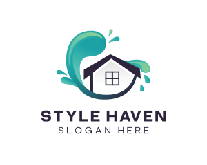 Splash - Wave Modern House logo design