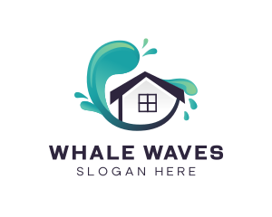 Wave Modern House logo design