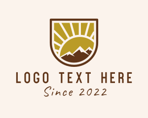 Mountain Range - Mountain Travel Shield logo design