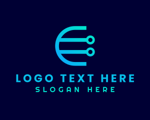 Internet - Tech Circuit Letter E logo design