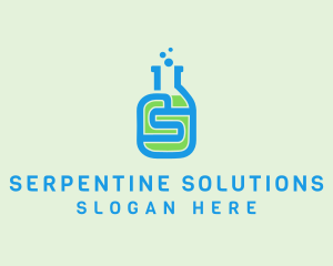 Letter S Science Bottle logo design