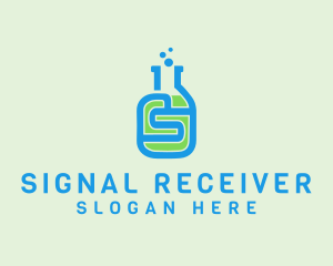 Letter S Science Bottle logo design