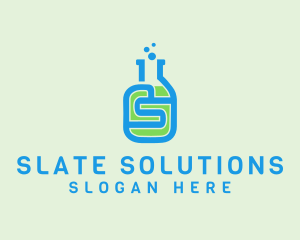 Letter S Science Bottle logo design