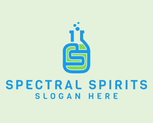 Letter S Science Bottle logo design