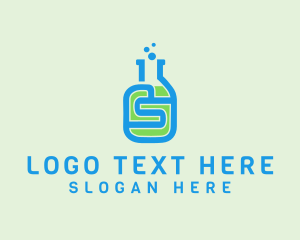 Laboratory - Letter S Science Bottle logo design