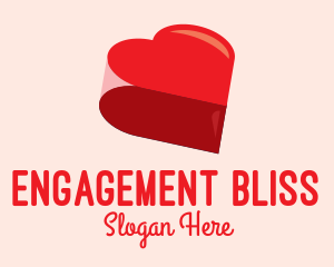 Engagement - 3D Heart Valentine logo design