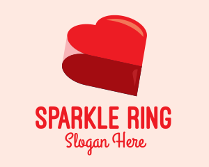 Engagement - 3D Heart Valentine logo design