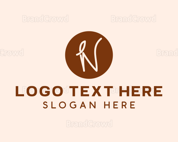 Coffee Leaf Letter N Logo