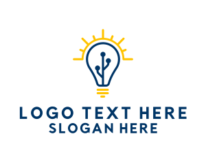 Light Bulb - Cyber Technology Bulb logo design