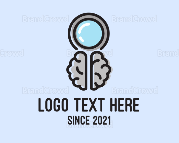 Brain Magnifying Glass Logo