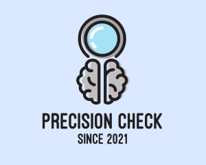 Inspection - Brain Magnifying Glass logo design