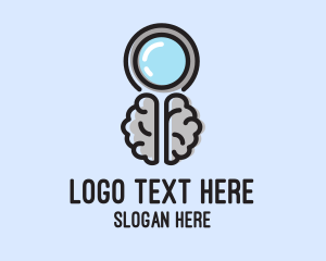 Brain Magnifying Glass Logo