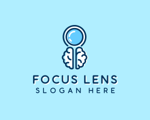 Microscope - Brain Magnifying Glass logo design