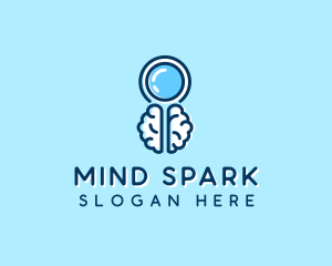 Stimulation - Brain Magnifying Glass logo design