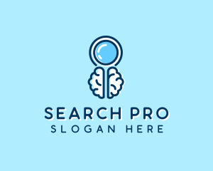 Brain Magnifying Glass logo design