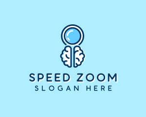 Zoom - Brain Magnifying Glass logo design