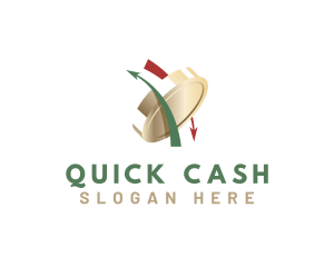 Coin Arrow Stocks logo design