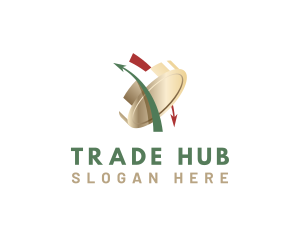 Trade - Coin Trading Stocks logo design