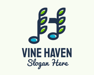 Vine Music Note logo design