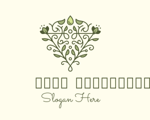 Leaf Vine Droplet logo design