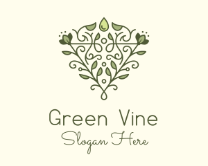 Vine - Leaf Vine Droplet logo design