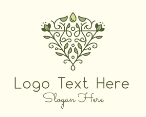 Self Care - Leaf Vine Droplet logo design