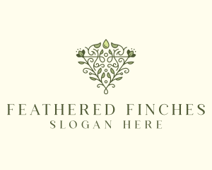 Leaf Vine Droplet logo design