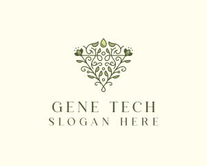 Leaf Vine Droplet logo design