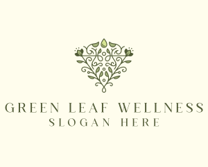 Leaf Vine Droplet logo design