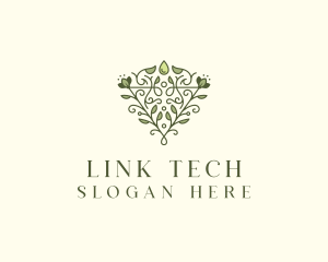 Leaf Vine Droplet logo design