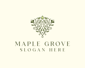 Leaf Vine Droplet logo design