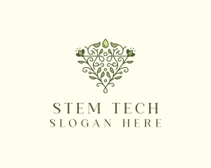 Leaf Vine Droplet logo design