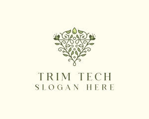 Leaf Vine Droplet logo design