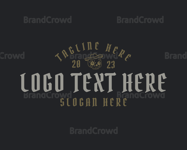 Gothic Rustic Skull Logo