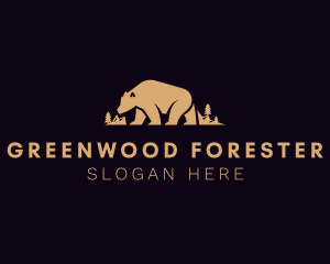 Forest Brown Bear logo design