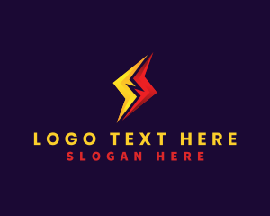 Voltage - Lightning Bolt Thunder Letter N logo design